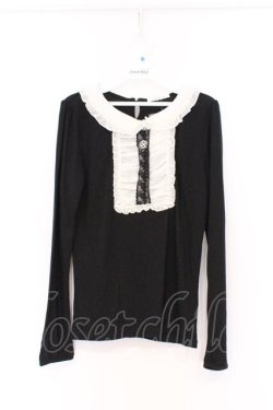 画像1: axes femme / 衿付きブロッキングプルオーバー M クロ O-26-02-27-036-AX-TO-IG-OS