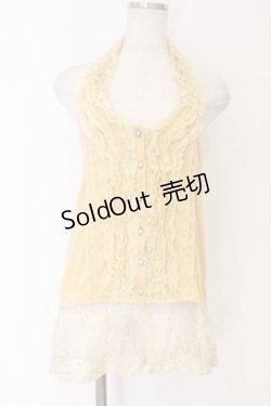 画像1: axes femme / 裾レースカットジレ M イエロー O-26-03-01-001-AX-TO-OW-OS