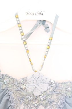 画像2: axes femme / スパンコール使いホルターキャミソール M ブルー O-26-03-01-033-AX-TO-OW-OS