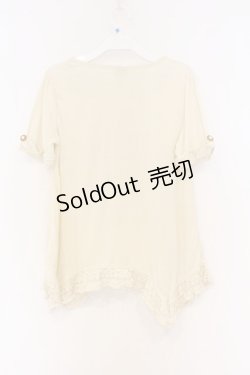 画像3: axes femme / レース猫ワッペンTシャツ M キナリ O-26-03-01-035-AX-TO-OW-OS