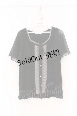 画像1: axes femme / 肩フリルノースリチュニック M クロ O-26-03-01-036-AX-TO-OW-OS