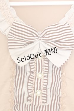 画像2: axes femme / ストライプ切り替えブラウス風カットソー M ブラウン系 O-26-03-01-037-AX-TO-OW-OS