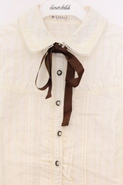 画像2: axes femme / ストライプ柄ブラウス M キナリ O-26-03-01-038-AX-BL-OW-OS