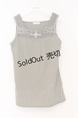 画像1: axes femme / ビジュー使いタンク M グリーン O-26-03-01-040-AX-TO-OW-OS