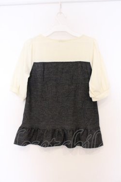 画像3: axes femme / デニムビスチェ風切り替えプルオーバー M クロ×キナリ O-26-03-01-041-AX-TO-OW-OS