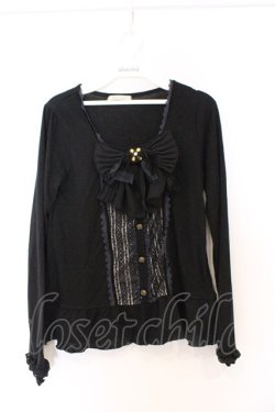 画像1: axes femme / プリーツシフォンリボンニットソー M クロ O-26-03-01-043-AX-TO-OW-OS