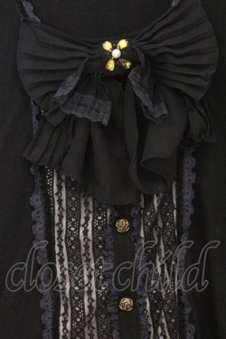 画像2: axes femme / プリーツシフォンリボンニットソー M クロ O-26-03-01-043-AX-TO-OW-OS