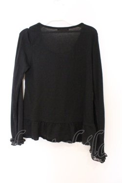 画像3: axes femme / プリーツシフォンリボンニットソー M クロ O-26-03-01-043-AX-TO-OW-OS