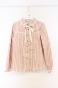 axes femme / ストライプ柄ブラウス M ピンク O-26-03-01-045-AX-BL-OW-OS