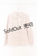 axes femme / ストライプ柄ブラウス M ピンク O-26-03-01-045-AX-BL-OW-OS