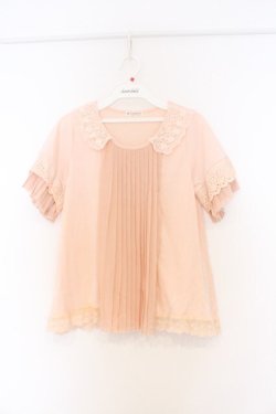 画像1: axes femme / ネックレス付プリーツプルオーバー M ピンク O-26-03-01-046-AX-TO-OW-OS