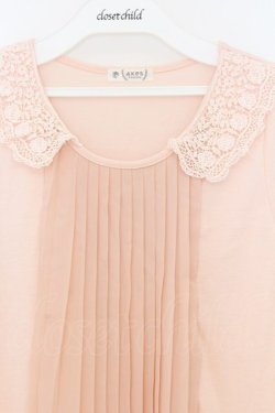 画像2: axes femme / ネックレス付プリーツプルオーバー M ピンク O-26-03-01-046-AX-TO-OW-OS