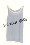 axes femme / スパンコール配色タンクトップ M ブルー O-26-03-01-048-AX-TO-OW-OS