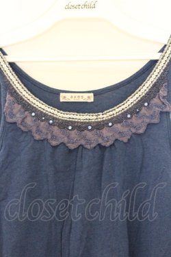 画像2: axes femme / スパンコール配色タンクトップ M ブルー O-26-03-01-048-AX-TO-OW-OS