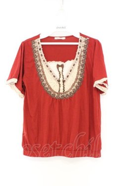 画像1: axes femme / 刺繍入りブロッキングPO M ワイン O-26-03-01-052-AX-TO-OW-OS