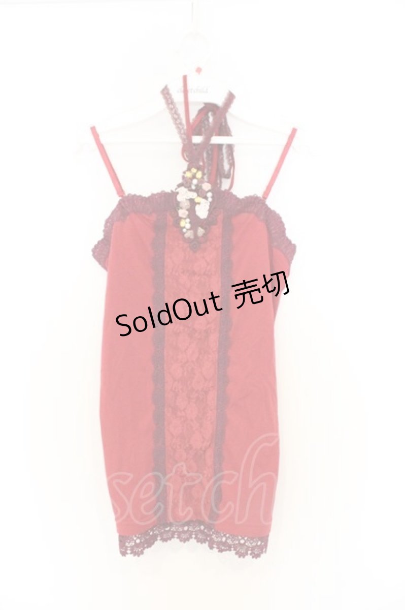 画像1: axes femme / バタフライモチーフホルターキャミ M アカ O-26-03-01-057-AX-TO-OW-OS (1)