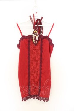 画像1: axes femme / バタフライモチーフホルターキャミ M アカ O-26-03-01-057-AX-TO-OW-OS