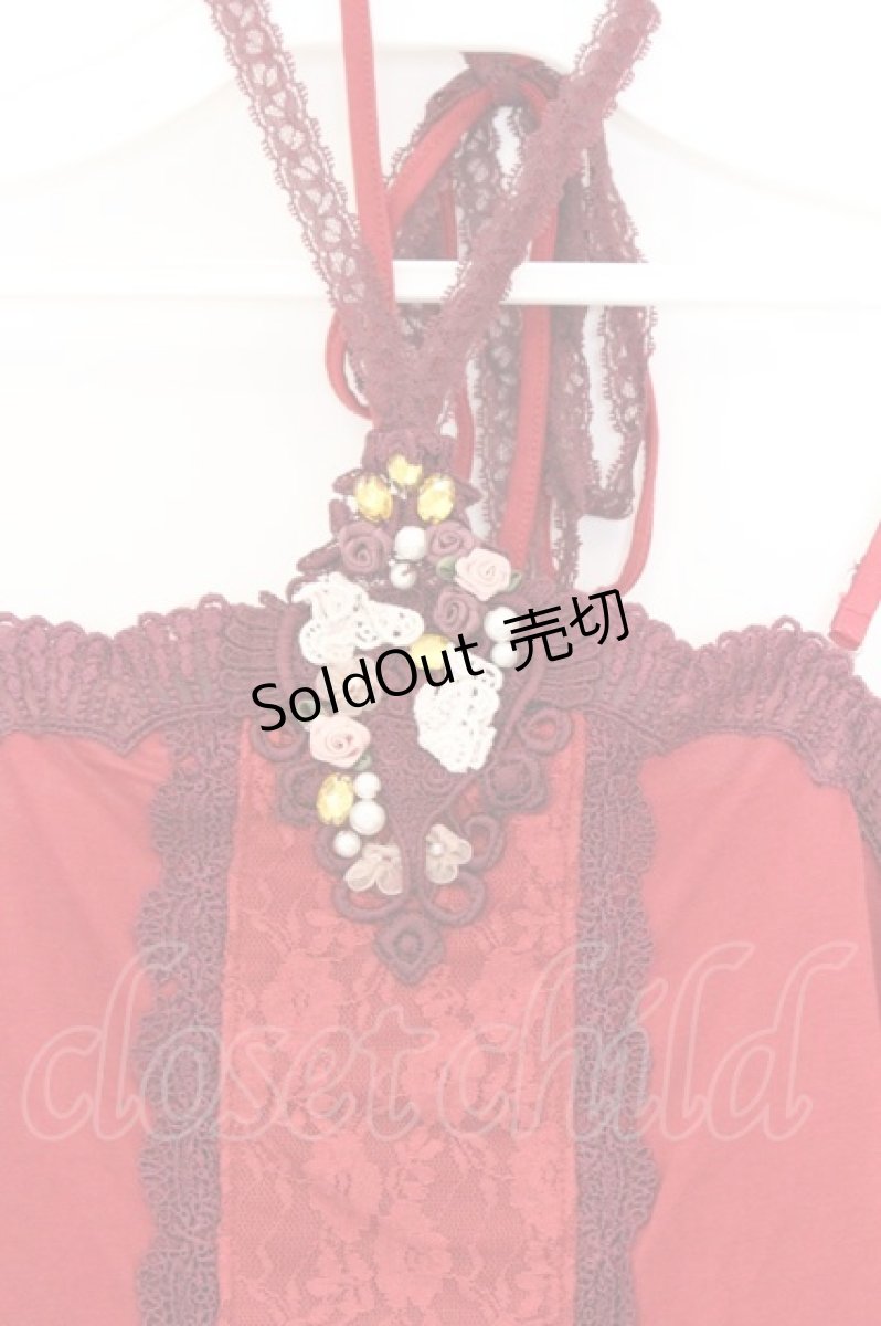 画像2: axes femme / バタフライモチーフホルターキャミ M アカ O-26-03-01-057-AX-TO-OW-OS (2)