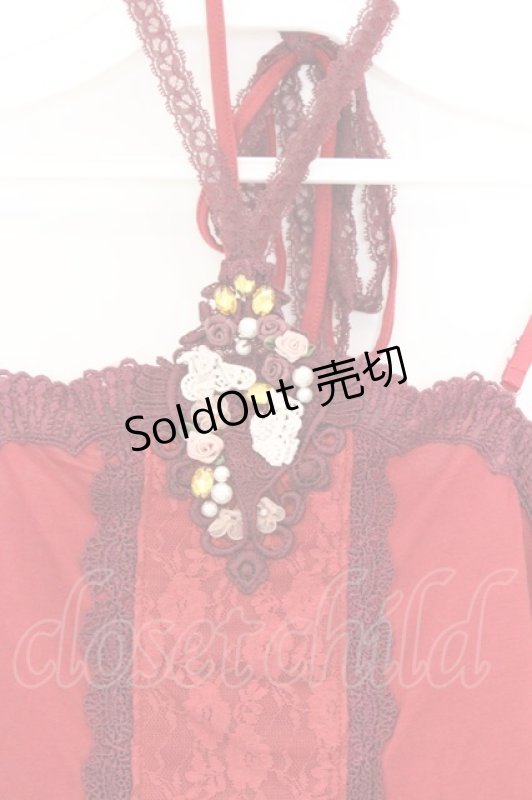 画像2: axes femme / バタフライモチーフホルターキャミ M アカ O-26-03-01-057-AX-TO-OW-OS (2)