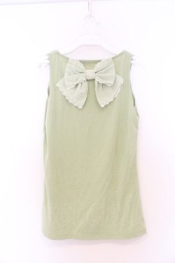 画像3: axes femme / BACKリボンタンクトップ M グリーン O-26-03-01-060-AX-TO-OW-OS