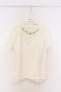 画像1: axes femme POETIQUE / マリン刺繍ビスチェ切替プルオーバー M キナリ O-26-03-01-061-AX-TO-OW-OS