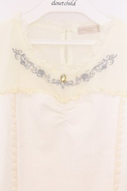 画像2: axes femme POETIQUE / マリン刺繍ビスチェ切替プルオーバー M キナリ O-26-03-01-061-AX-TO-OW-OS