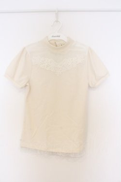 画像1: axes femme / ボトルネックリブカットソー M キナリ O-26-03-01-063-AX-TO-OW-OS