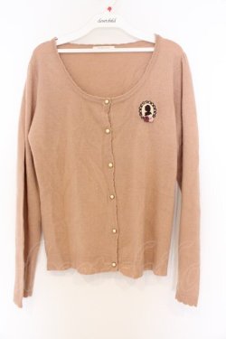 画像1: axes femme / フレーム刺繍入りカーディガン M ピンク O-26-03-01-064-AX-TO-OW-OS