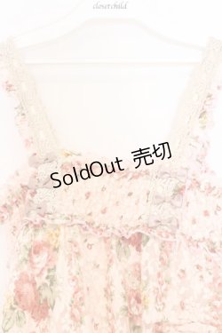 画像2: axes femme / 花柄レース使いオーバーキャミソール M ピンク O-26-03-01-065-AX-TO-OW-OS