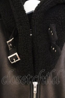 画像2: Candy Stripper / FAKE MOUTON SAILOR ジャケット 2 ブラック O-26-03-01-006-PU-CO-OW-OS