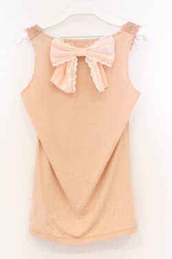 画像3: axes femme / BACKリボンタンクトップ M ピンク O-26-03-01-067-AX-TO-OW-OS