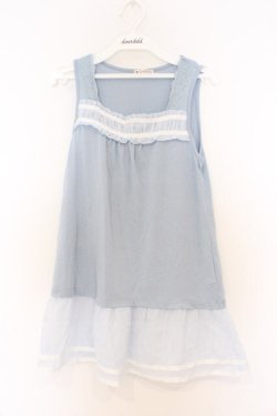 画像1: axes femme / シフォンフリルタンクトップ M サックス O-26-03-01-071-AX-TO-OW-OS