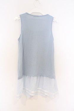 画像3: axes femme / シフォンフリルタンクトップ M サックス O-26-03-01-071-AX-TO-OW-OS