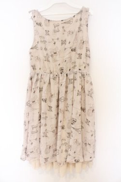 画像3: axes femme / アンティーク猫ワンピース M キナリ O-26-03-01-073-AX-OP-OW-OS