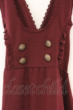 画像2: axes femme / ボタン配色ジャンスカ M ワイン O-26-03-01-075-AX-OP-OW-OS