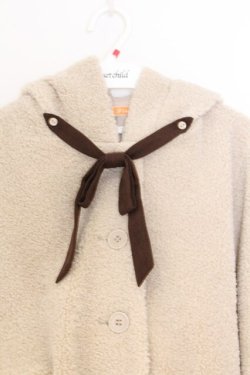 画像2: Fi.n.t / リボン付きボアショートコート F アイボリー O-26-03-01-007-CA-JA-OW-OS