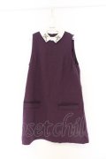 axes femme / 襟ビジューノースリーブワンピース M パープル O-26-03-01-077-AX-OP-OW-OS