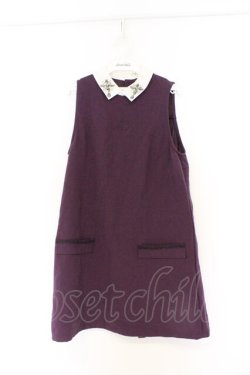 画像1: axes femme / 襟ビジューノースリーブワンピース M パープル O-26-03-01-077-AX-OP-OW-OS