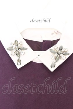 画像2: axes femme / 襟ビジューノースリーブワンピース M パープル O-26-03-01-077-AX-OP-OW-OS