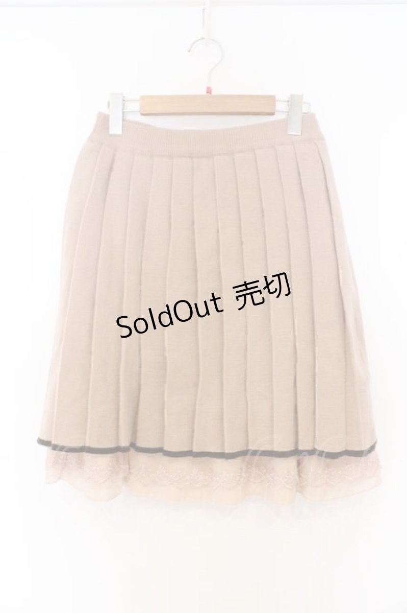 画像1: axes femme / プリーツニットスカート M ベージュ O-26-03-01-080-AX-SK-OW-ZT634 (1)