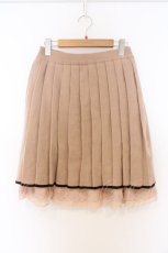 画像1: axes femme / プリーツニットスカート M ベージュ O-26-03-01-080-AX-SK-OW-ZT634 (1)