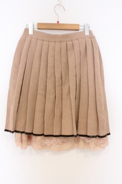 画像3: axes femme / プリーツニットスカート M ベージュ O-26-03-01-080-AX-SK-OW-OS