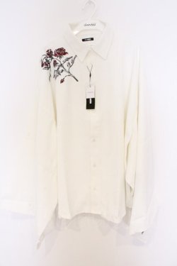 画像1: Ellno Loset / 和スリーブフラワー刺繍シャツ M ホワイト O-26-03-01-008-LO-BL-OW-OS