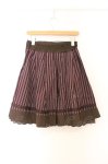 画像3: axes femme / ストライプ編み上げスカート M ワイン O-26-03-01-084-AX-SK-OW-OS (3)