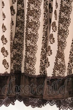 画像2: axes femme / ローズフロッキーベロア切替スカート M ピンク O-26-03-01-085-AX-SK-OW-OS