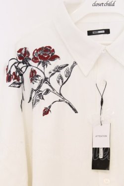 画像2: Ellno Loset / 和スリーブフラワー刺繍シャツ M ホワイト O-26-03-01-008-LO-BL-OW-OS