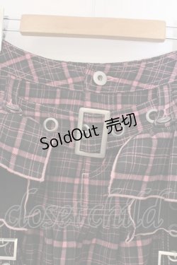画像2: ALGONQUINS / フリルフラップスカート  ピンク×ブラック O-26-03-01-089-AL-SK-IG-OS