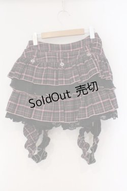 画像4: ALGONQUINS / フリルフラップスカート  ピンク×ブラック O-26-03-01-089-AL-SK-IG-OS