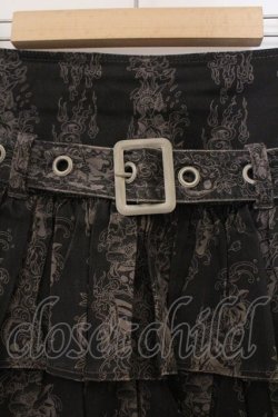 画像2: ALGONQUINS / スカルロゴストレッチティアードスカート  ブラウン系 O-26-03-01-090-AL-SK-IG-OS