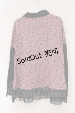 画像3: ALGONQUINS / うさぎシルエットボーダーカットソー F ピンク×ブラック O-26-03-01-101-AL-TO-IG-OS